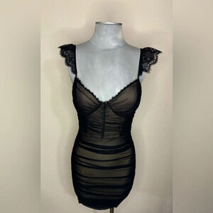 Privy Privately Privileged Mesh Overlay Bodycon Dress